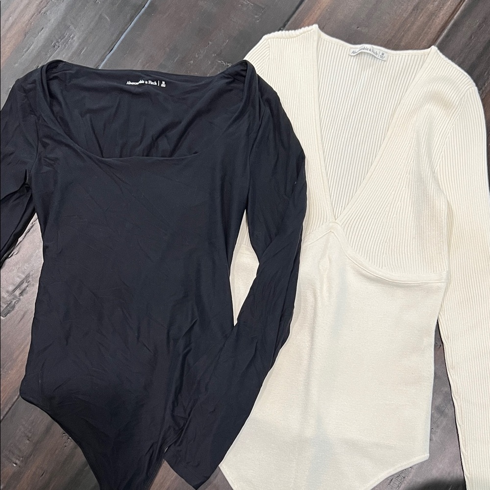 Abercrombie & Fitch Black and Cream Bodysuits